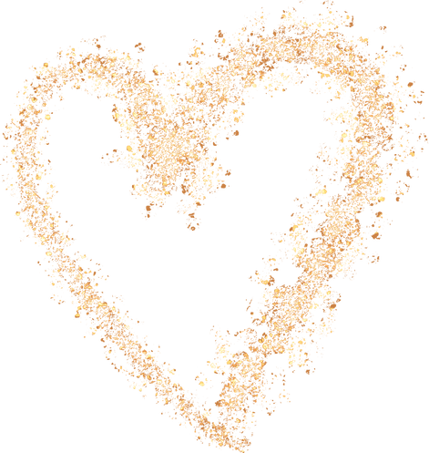 Heart Gold Glitter Cutout
